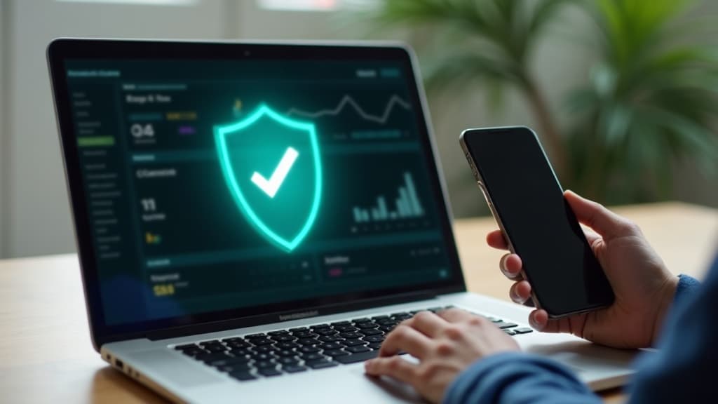 Bir gayrimenkul danışmanı, dizüstü bilgisayarda e-Devlet üzerinden dijital yetkilendirme ekranını incelerken